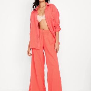 NWT Old Navy Coral Linen Set